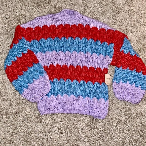 Forever 21 Sweaters - KNIT TURTLENECK SWEATER- PURPLE, RED AND BLUE